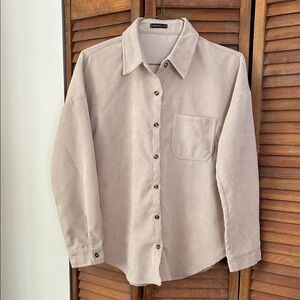 Women's Beige Button Down Shirt